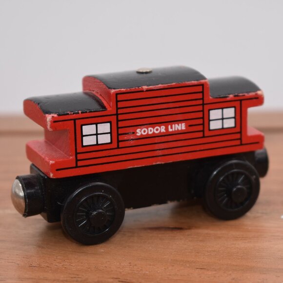 Red Sodor Line Caboose Thomas & Friends Wooden Railway Tank Engine Train Magneti - Picture 1 of 7